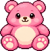 Urso rosa pixel art